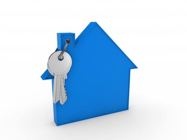 key-with-keychain-blue-house_1156-631